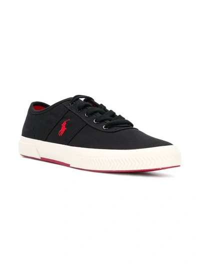 Shop Polo Ralph Lauren Low Top Sneakers In Black