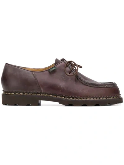 PARABOOT MICHAEL真皮系带鞋 - 棕色