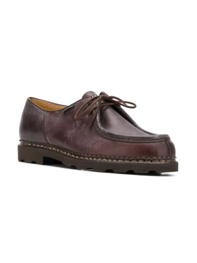 PARABOOT MICHAEL真皮系带鞋 - 棕色
