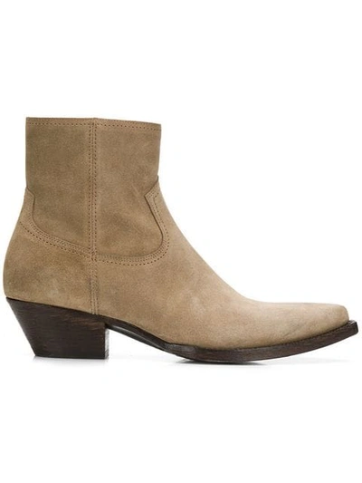 Shop Saint Laurent Lukas 40 Ankle Boots In Brown