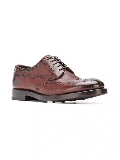 Shop Henderson Baracco Lace-up Brogues In Brown