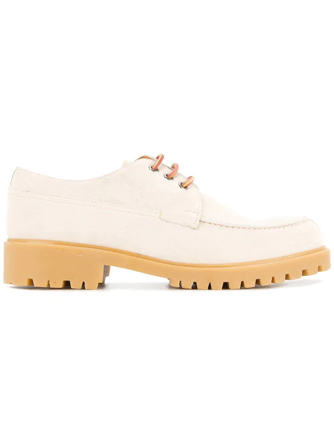 white sole boat shoes