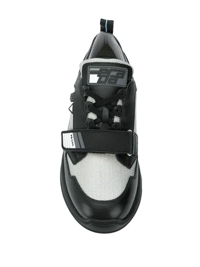 Shop Prada Work Low Top Sneakers In F0i89 Nero Argento