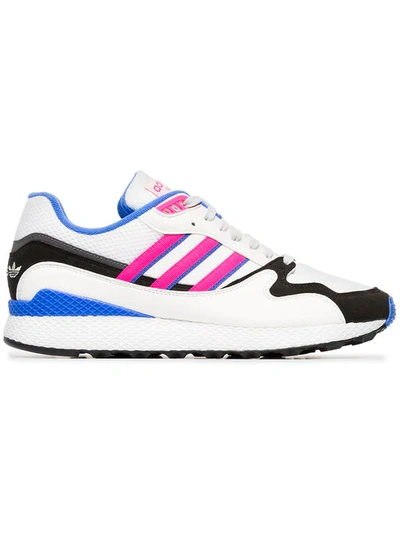 Shop Adidas Originals White, Pink And Blue Ultra Tech Sneakers In Multicolour