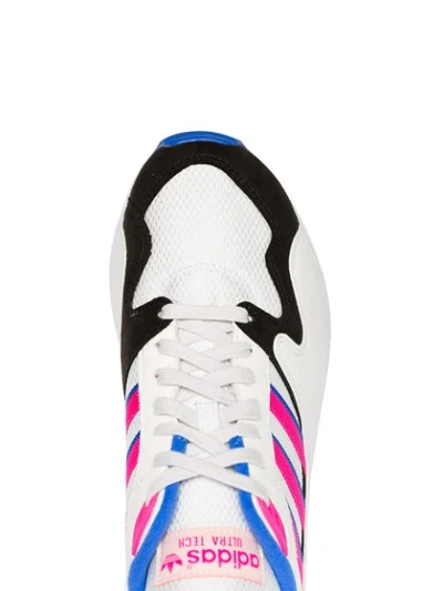 Shop Adidas Originals White, Pink And Blue Ultra Tech Sneakers In Multicolour