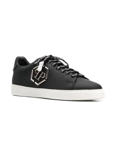 Shop Philipp Plein Statement Low-top Sneakers In Black