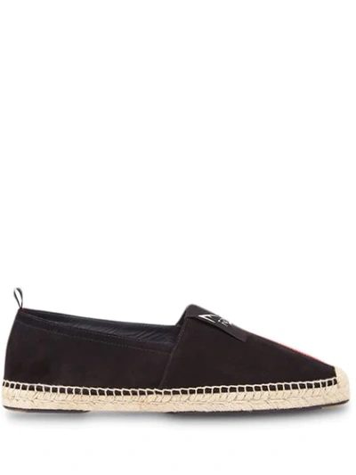 Shop Fendi Diabolic Eyes Colourblock Espadrilles In Black