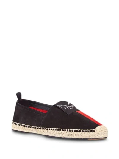 Shop Fendi Diabolic Eyes Colourblock Espadrilles In Black