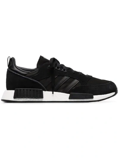 Shop Adidas Originals Black Boston R1 Suede Sneakers