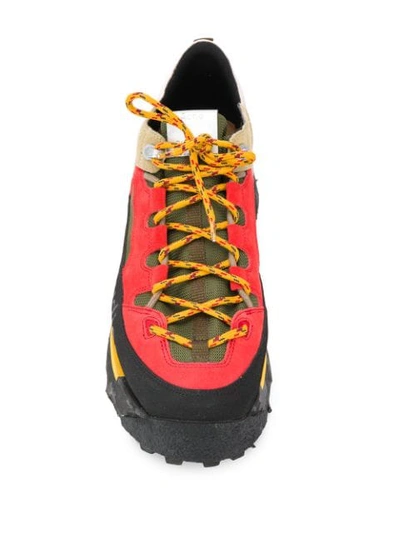 Shop Acne Studios Trekking Multi-texture Sneakers In Red