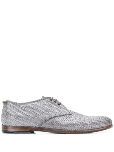 Shop Silvano Sassetti Woven Brogue Shoes In Grey