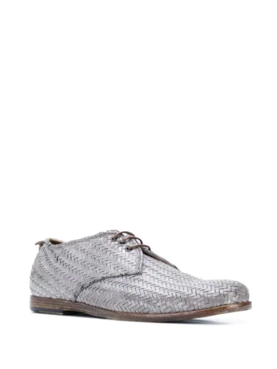 Shop Silvano Sassetti Woven Brogue Shoes In Grey