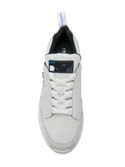 Shop Prada Logo Tab Sneakers In F0009 Bianco