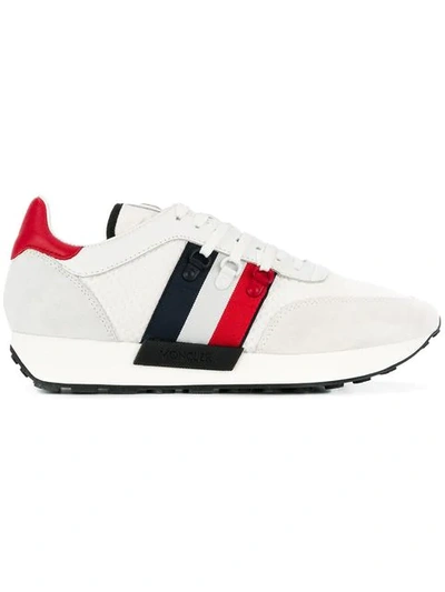 Shop Moncler Logo Sneakers In White