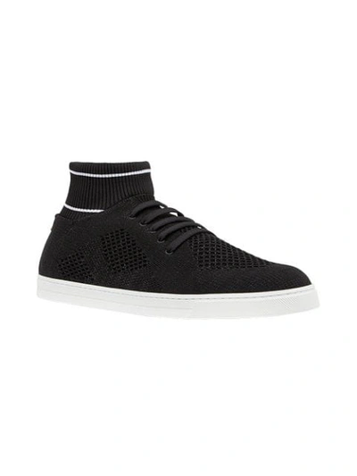 Shop Fendi Sport Sock Sneakers In Black