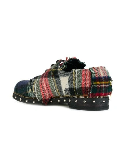 Shop Loewe Tartan Derby Shoes In Multicolour