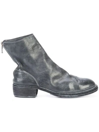 Shop Guidi Rear Zip Boots In Grey
