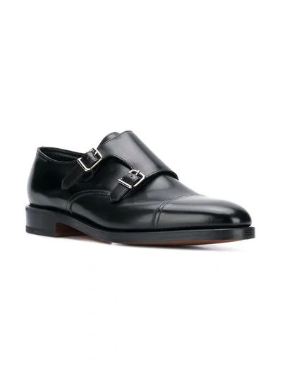 Shop John Lobb William Monk Shoes In Black