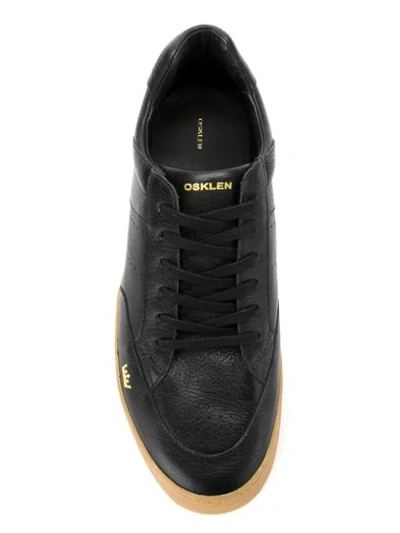 Shop Osklen Panelled Leather Sneakers In Black