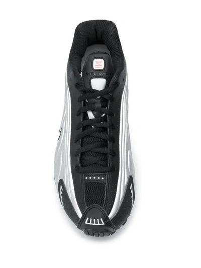 Shop Nike Shox R4 "black/metallic Silver" Sneakers