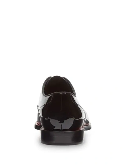 Shop Fendi Karligraphy Motif Embroidered Oxford Shoes In F182y-black+black Red Dhal