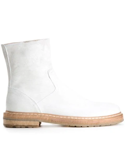 Shop Ann Demeulemeester Pull-on Ankle Boots - White