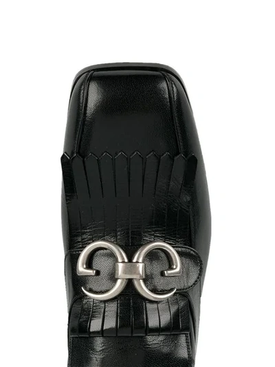 Shop Gucci Novel Fringed Loafers In 1000