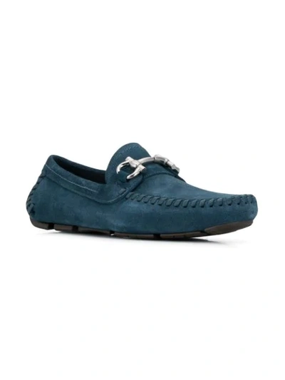 Shop Ferragamo Gancini Driver Shoes In Blue