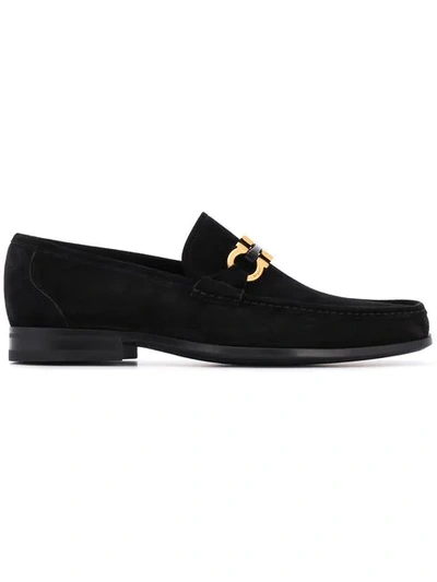 Shop Ferragamo Gancini Moccasins In Black