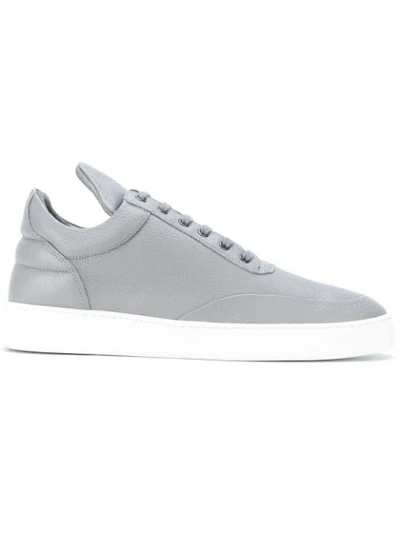 Shop Filling Pieces Grain Low Top Sneakers In Cement Grey