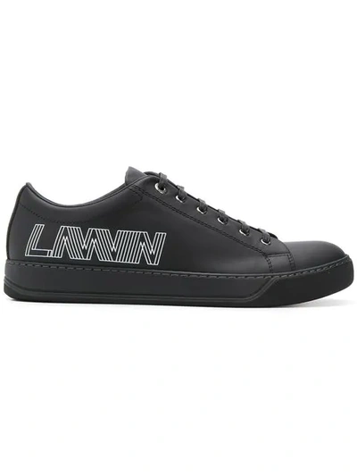 Shop Lanvin Low-top Logo Sneakers In Black