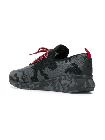 Shop Diesel Camouflage Sock Sneakers In Grey