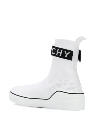 Shop Givenchy Logo High Top Trainers In White