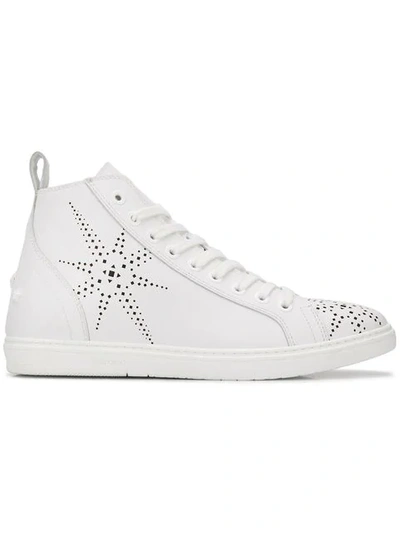 Shop Jimmy Choo Colt Star Perforated Hi-tops In White