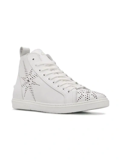 Shop Jimmy Choo Colt Star Perforated Hi-tops In White