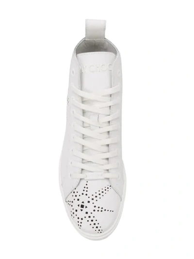 Shop Jimmy Choo Colt Star Perforated Hi-tops In White