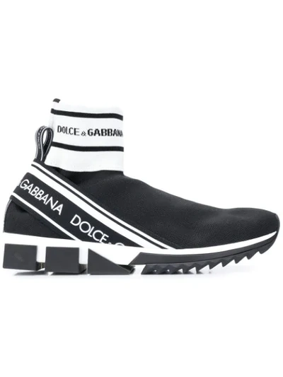 Shop Dolce & Gabbana Logo Band Sneakers In Black