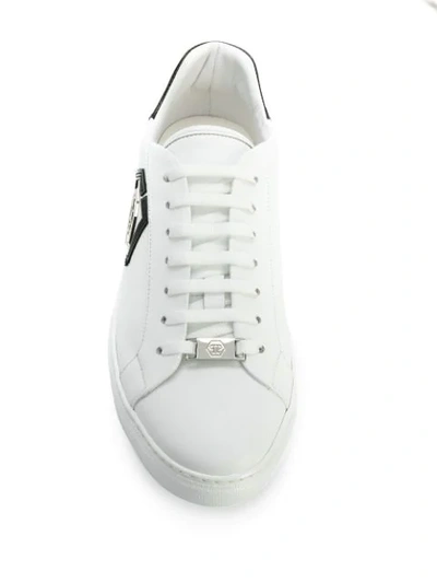 Shop Philipp Plein Logo Patch Sneakers In 0102 White