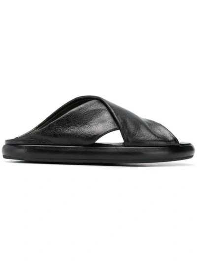 Shop Marsèll Soft Crossover Sandals In Black