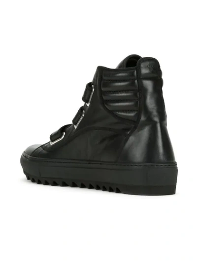 Shop Raf Simons Touch Strap Hi-top Sneakers In Black