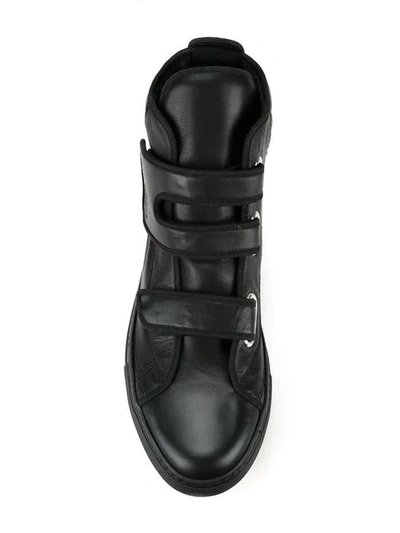 Shop Raf Simons Touch Strap Hi-top Sneakers In Black
