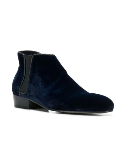 Shop Leqarant Suede Ankle Booties In Blue