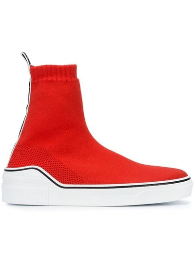Shop Givenchy Ankle Sock Sneakers In Red