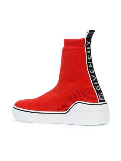 Shop Givenchy Ankle Sock Sneakers In Red