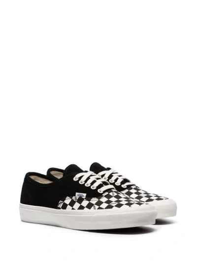 Shop Vans Black Og Authentic Check Print Suede Low