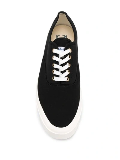 MAISON KITSUNÉ CANVAS LOW TOP TRAINERS - 黑色