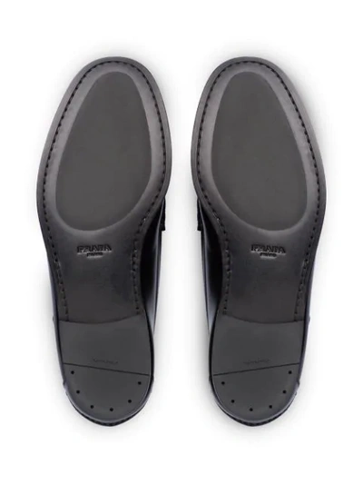 Shop Prada Logo Loafers In Black