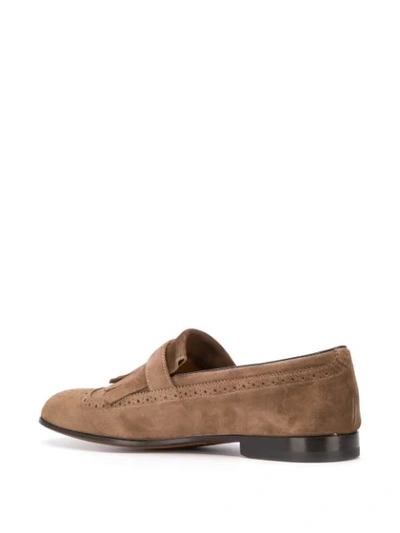 Shop Doucal's Fringed Loafers - Neutrals