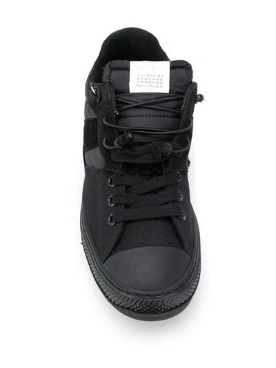 Shop Maison Margiela Spliced Low Top Sneakers In Black