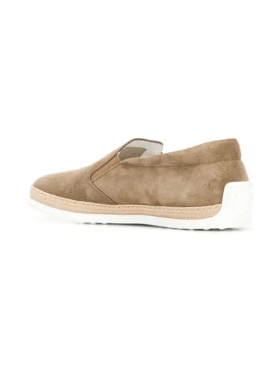 Shop Tod's Slip-on Sneakers In Neutrals